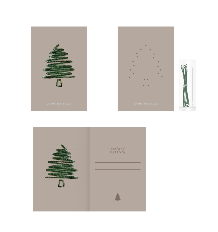 Woven Christmas Tree Greeting Card XMAS TY-0054